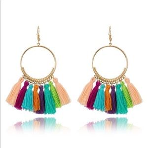 Rainbow tassel earrings